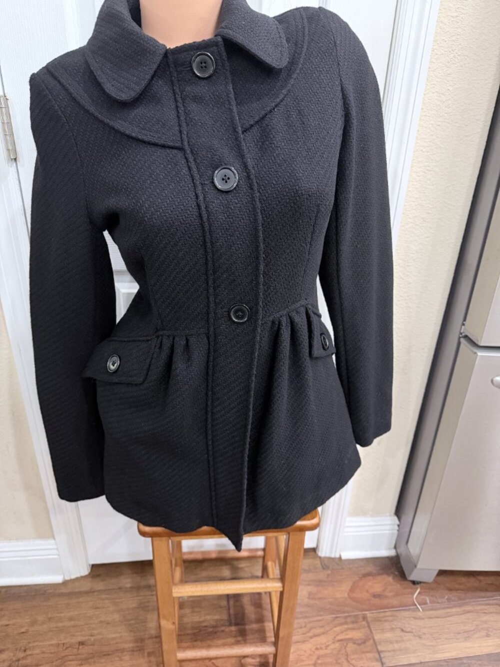 Billabong Y2K Wool Blend Princess Coat Peplum Jacket M
